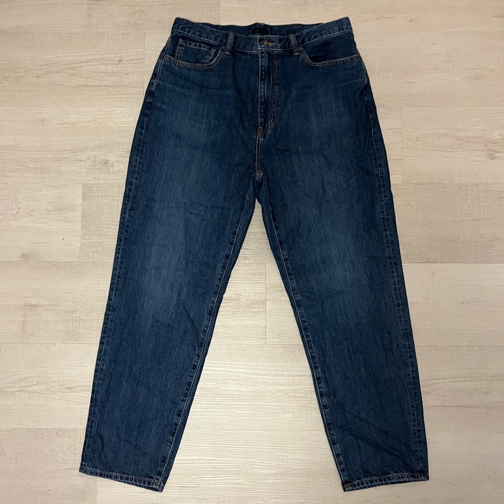Uniqlo Jeans Straight Leg Blue Dark Wash 32 Inch